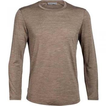 Icebreaker Sphere - Camiseta de Manga Larga con Cuello Redondo para Hombre, Driftwood Heather 2020 T Shirt de Manga Larga, Color Driftwood Heather, tamaño XXL