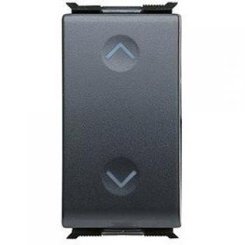 Botonera Doppio Pulsante Interbloqueo Gewiss Negra 1P GW30034