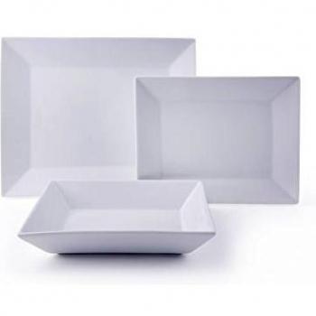 Excelsa Tokyo Vajilla de 12 Piezas, 4 Personas, Porcelana, Blanco