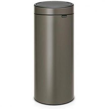 Brabantia Touch Bin Cubo de Basura, 30 litros, Acero Inoxidable, Platinum, 32 x 29.5 x 72 cm