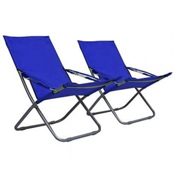 Sillas de playa plegables vidaXL 2 unidades tela azul