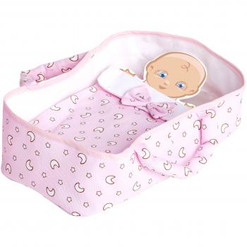 Rosa Toys Moisés de Tela para muñecos,, 28 x 15 x 6