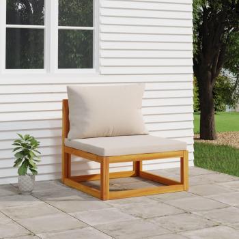 vidaXL Light Grey Cushion Acacia Solid Wood Garden Middle Sofa