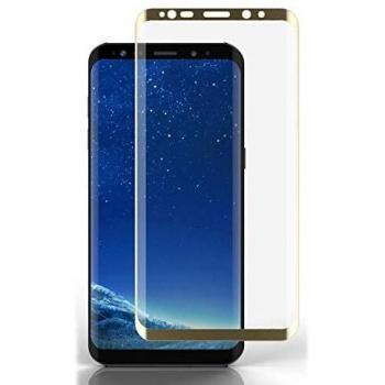 Todotumovil Protector de Pantalla Samsung Galaxy S9 Dorado Completo 3D Cristal Templado Vidrio Curvo para movil