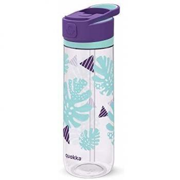 Quokka Quick SIP - Tropicool 830 ML | Botella de Agua Deportiva Reutilizable de Tritan sin BPA - Fácil Apertura con Boca de Silicona Anti-Goteo