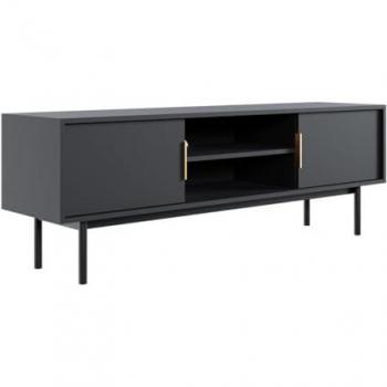 Mueble de TV DABRIANA con 2 puertas y 2 estantes - Negro