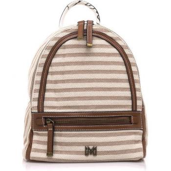Mochila Dale beige de mujer Mariamare con tejido trenzado y cierre de cremallera