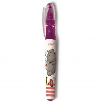 Glitter pen Hippo 24pcs in quiver
