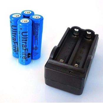 Malloom® 4PCS 3.7v 5000mAh 18650 Batería Li-ion Batería recargable + Cargador Doble