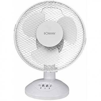 Bomann VL 1137 CB - Ventilador portátil de sobremesa oscilante, 2 velocidades, 30 W, color blanco