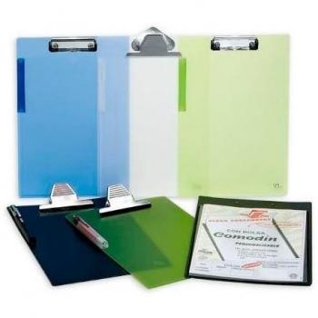 Carpeta con pinzas PP 24x35cm, pinza alambre, color verde translúcido, modelo CARCHIVO 2222KG51