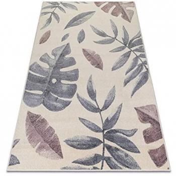 Alfombra HEOS Hojas de Monstera Crema/Rosa 160x220 cm