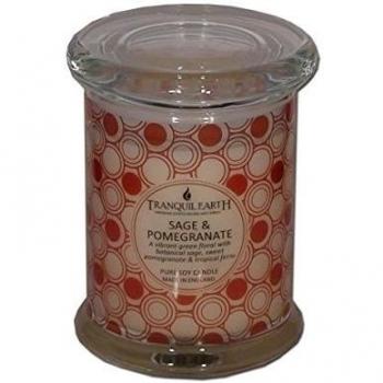 Tranquil Earth Sage & Pomegranate Tarro Vela Perfumada