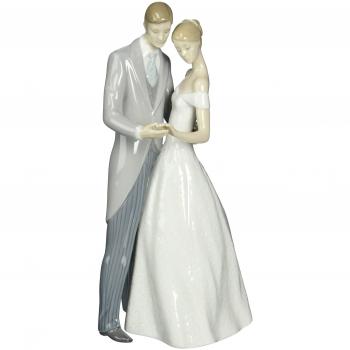 Figura decorativa de porcelana Lladró - Pareja de Novios Unidos para Siempre