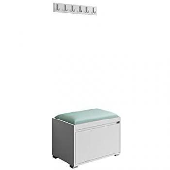 Conjunto de recibidor Trenton 132, Aglomerado laminado, Tapiz, 64.5 x 34 cm, Montaje en pared - Blanco + Manila 11