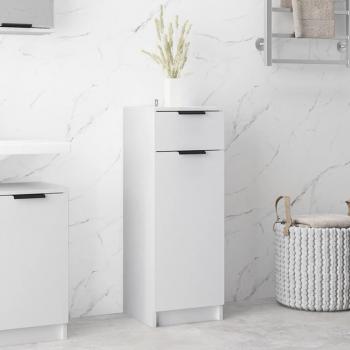 Armario de baño madera contrachapada blanco 32x34x90 cm