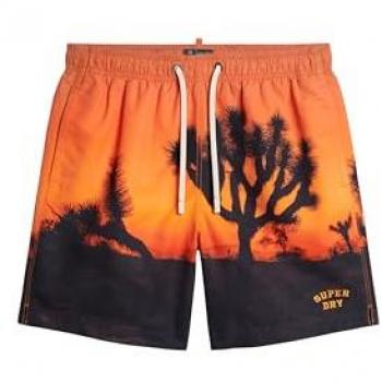 Bañador Sostenible Superdry Photographic 17 Inch Naranja Negro - L