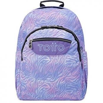 TOTTO Mochila escolar adaptable a carro morado cebra - Acuareles