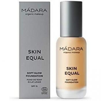 MÁDARA Skin Equal Soft Glow Foundation - Sand, Brightening Foundation for Natural Look SPF 15, shade #40 Sand, 30 ml