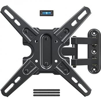 Amazon Brand - Eono Soporte TV Pared Giratorio y Inclinable para la Mayoría Pantallas de 13-43 Pulgadas con VESA 50x50-200x200 mm, hasta 22,7kg, Soporte Monitor de Pared PL2465