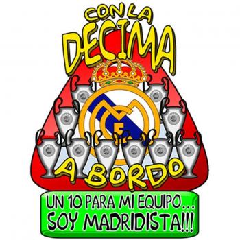 Pegatina Con la Decima a bordo Real Madrid Fútbol Copas de Europa Champions