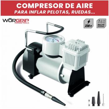 Compresor Portátil WORGRIP 230V 10bar con Alta Presión de hasta 150 PSI