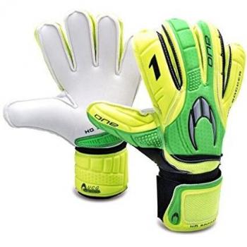 HO Soccer One Flat UCG Guantes de Portero, Unisex Adulto, Lima/Verde/Negro, 3.5