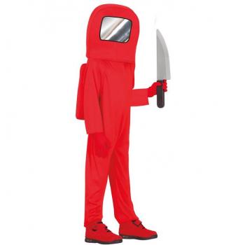 Disfraz Infantil de Astronauta Rojo Among Us con Accesorios