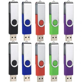 AreTop 10 Piezas 2GB Memoria USB Plegable Diseño de Cierre Rotatorio