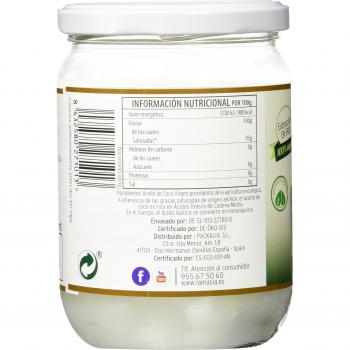 La Masia - Aceite De Coco Virgen Extra Ecológico - 430 ml