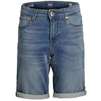 Jack & Jones Junior Jjirick Jjicon Shorts GE 003 I.k STS Jr Pantalones Cortos de Jean, Mezclilla Azul, 140 para Niños