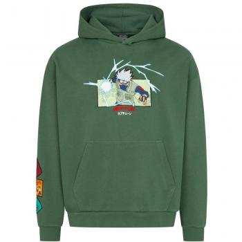Naruto Shippuden Sudadera con Capucha Gráfica Verde Talla L