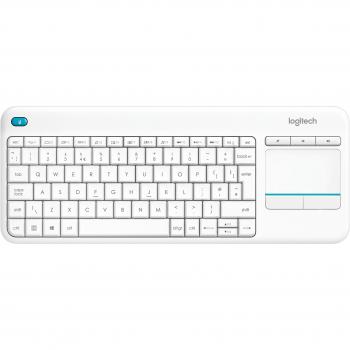 Teclado Inalámbrico Logitech K400 Plus con Touchpad, Compatible con Smart TV y PC, QWERTY Español - Blanco
