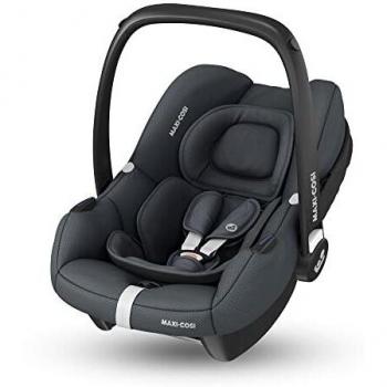 Maxi-Cosi CabrioFix i-Size Silla de Coche bebé grupo 0+ i-Size, para bebés recién nacidos desde 40 hasta 75 cm, con reductor acolchado y capota, Essential graphite