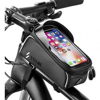 unibelin Bolsas de Bicicleta, Bolsa Impermeable para Bicicleta, Soporte Movil Bicicleta, Bolso Bicicleta con Ventana para Pantalla Táctil Soporte Movil Bicicleta