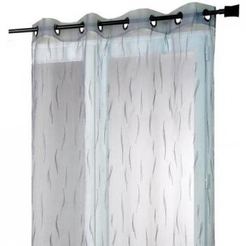 Cortina de Organza Gris Bordada con Motivo de Ramitas 140x240 cm