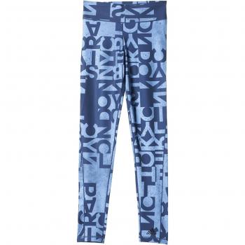 adidas Wo Long Typo - Mallas para mujer, color azul, talla 2XSL