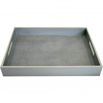 Fundashop FCPV35 - Bandeja china decorada en galuchat, madera, color gris