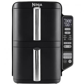 Freidora de Aire NINJA SL300EU 7,6 L Vertical Max, 6 en 1, Doble Cajón, 4 Niveles de Cocción, Diseño Compacto para Ahorro de Espacio, Negro