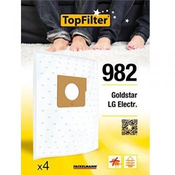 Conjunto de 4 sacos de aspirador TopFilter Premium para Goldstar y LGE, Non tejido, 30 x 26 cm, ref. 64982