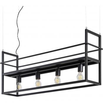 Lámpara colgante Lindby Grisela, 4 luces, acero negro, E27