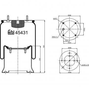 Fuelle de suspensión neumática FEBI BILSTEIN 45431