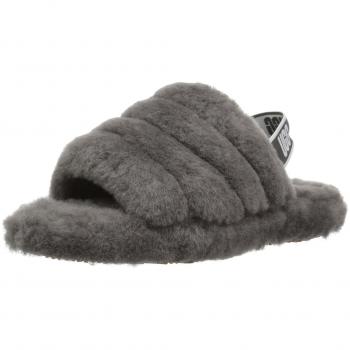 UGG Fluff Yeah Brown Toddler Slide Slippers Size 31