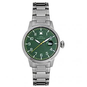 Elevon Men's Stealth Green Stainless Steel Bracelet Watch with Date