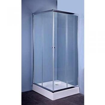 Mampara de ducha de cristal transparente 4 mm 80x80 cm Iglo4