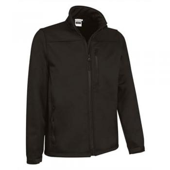 Chaqueta Softshell Elástica Valento Grizzly con Tres Bolsillos, Cuello Alto y Puños Regulables