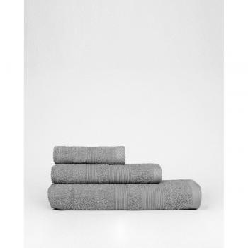 Juego de 3 Toallas Gris KARAMELO - Suaves y Absorbentes para Baño