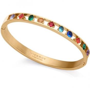 Pulsera Viceroy Chic de acero Ip dorado con esmalte y circonitas de colores