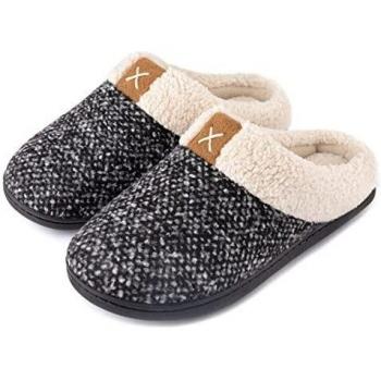 ULTRAIDEAS Zapatillas Casa Mujer de Espuma Viscoelástica con Forro de Felpa, con Suela de Goma Antideslizante para Interiores y Exteriores, Gris, 40/41 EU