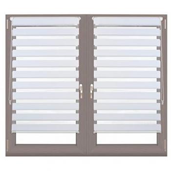 Estores Dobles Klemmfix Sin Taladrar Relaxdays, 2 Unidades, Tela, 70 x 150 cm, Blanco
